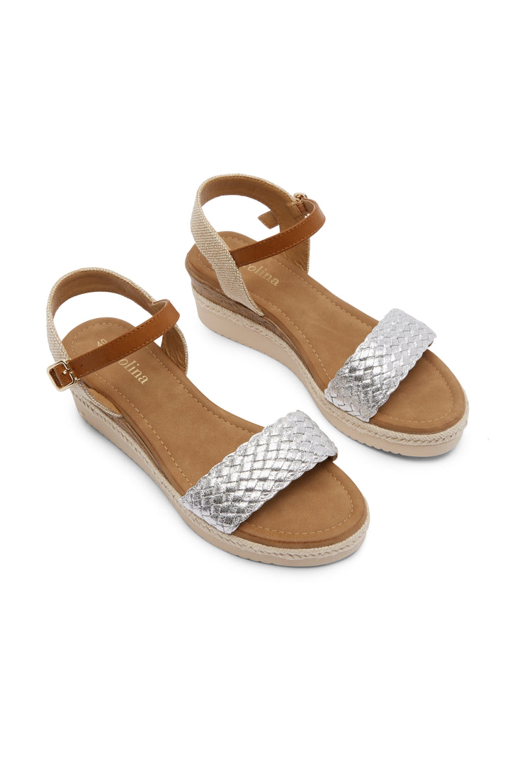 Nila Wedges Silver Shoes