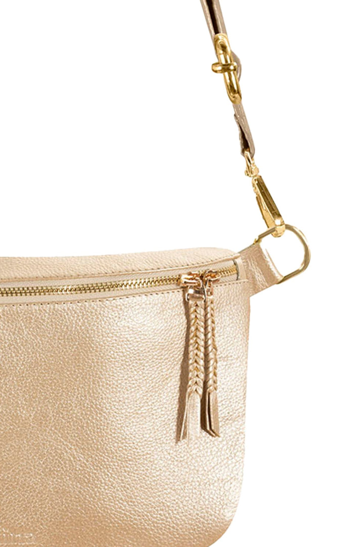 Ramona Leather Handbag Gold Crossbody Bag