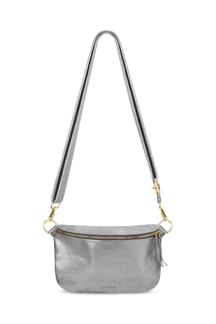 Ramona Leather Handbag Silver Metallic Leather