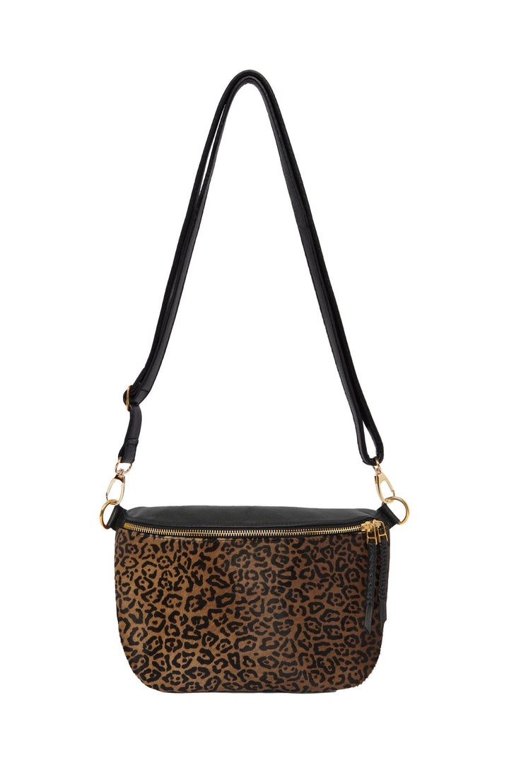 Ramona Leather Handbag Leopard with Pocket Leather