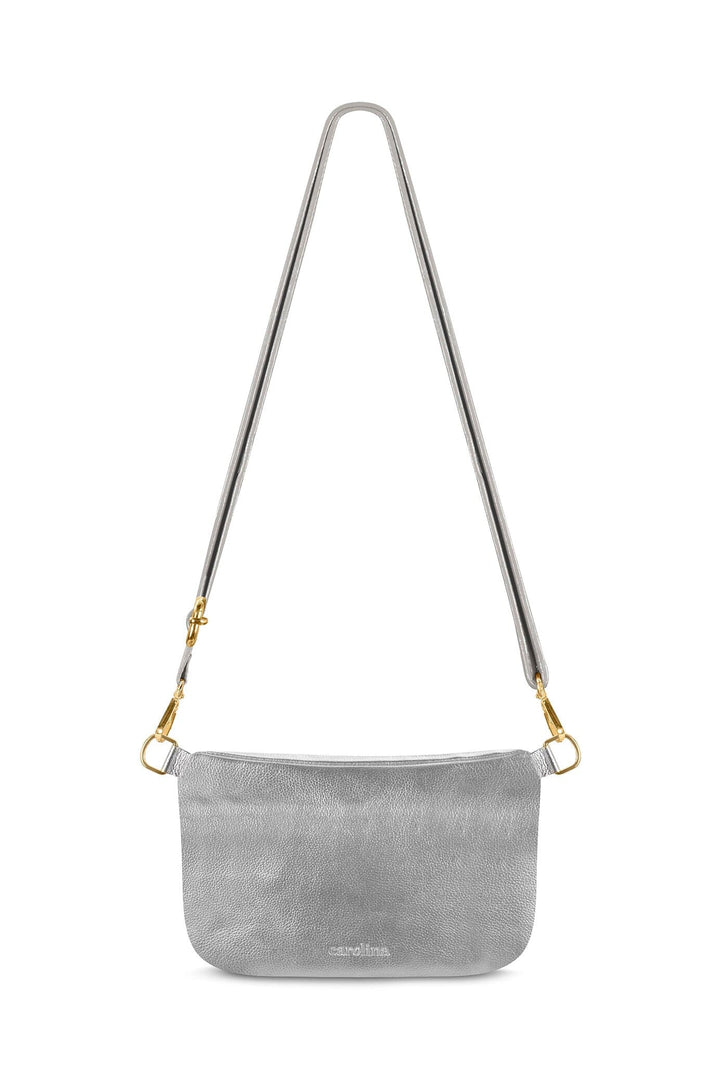 Ramona Leather Handbag Silver Crossbody Bag