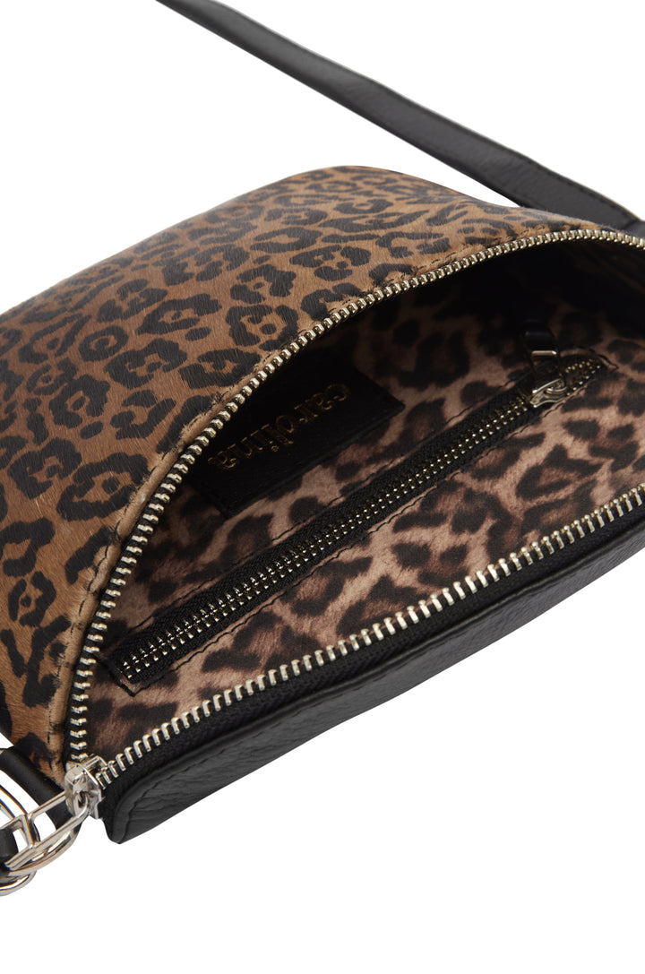 Ramona Small Leather Handbag Leopard with Pocket Leather