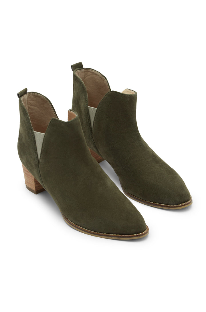 Raven Suede Boots in Olive- Pre Order Shoes