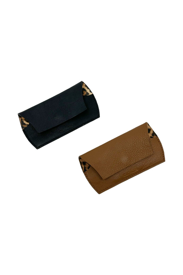 Sasha Sunglass Case Black Leather