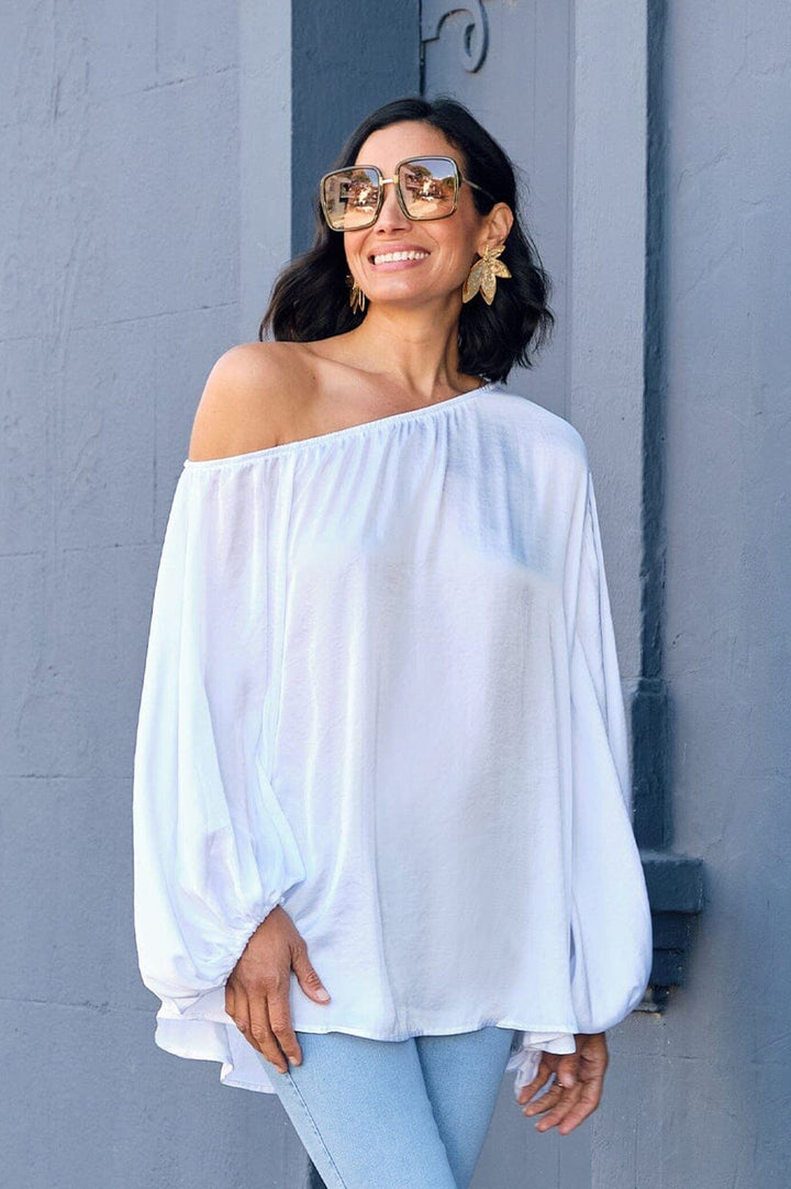 Sienna Round Neck Top White Tops