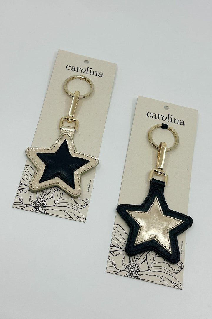 Star Keyring Soft Leather Gold Accessories