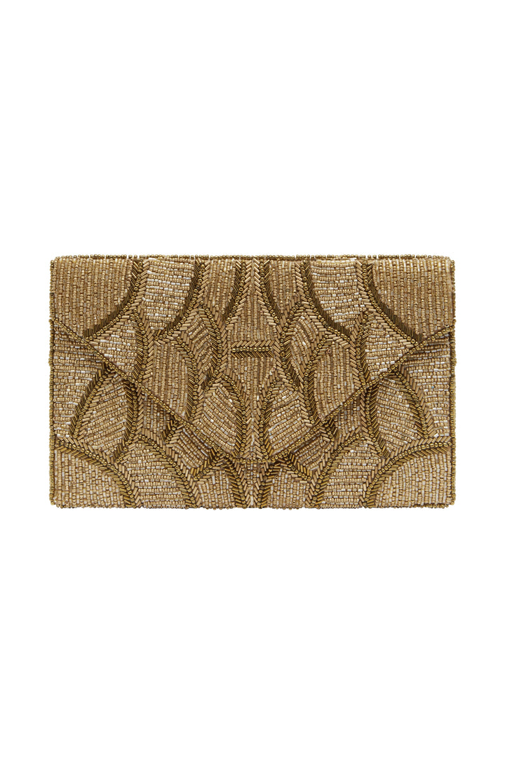 Stella Sequinned Clutch Bag Gold Seasonal Handbag