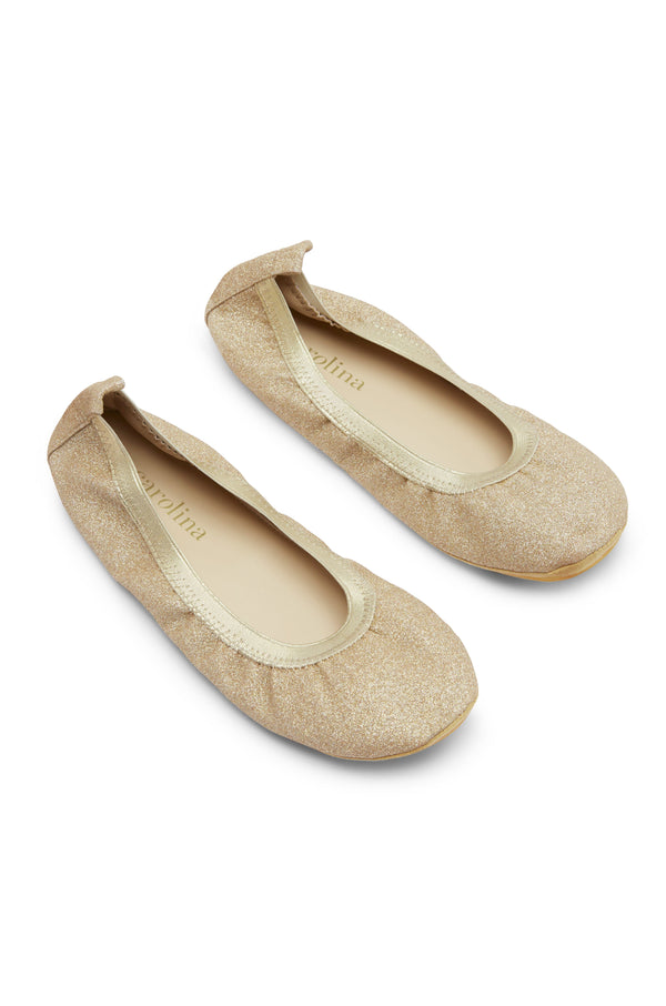 Talia Sparkle Ballet Flats Gold Shoes