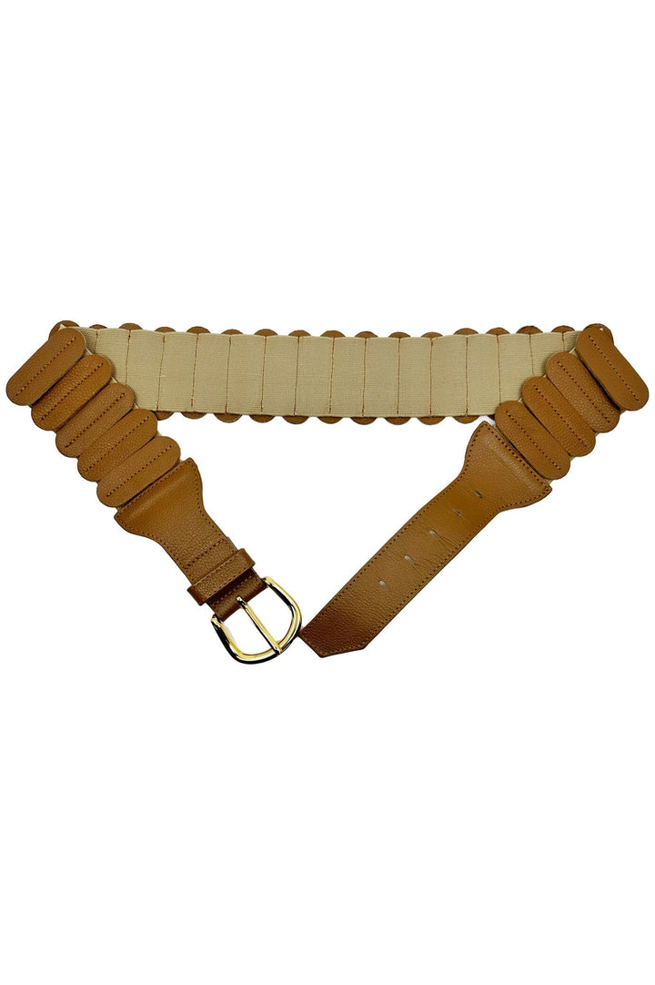 Tatiana Elasticated Belt Tan Belts