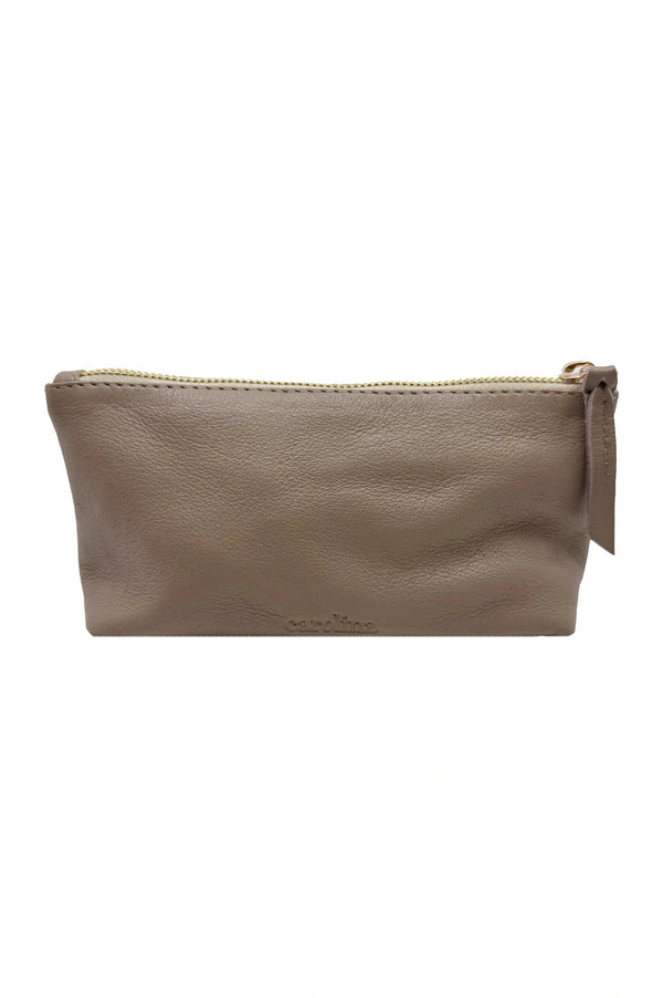 Verona Soft Leather Make Up Pouch Nude Leather