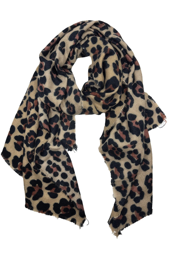 Safiya Animal Print Scarf Black Scarves