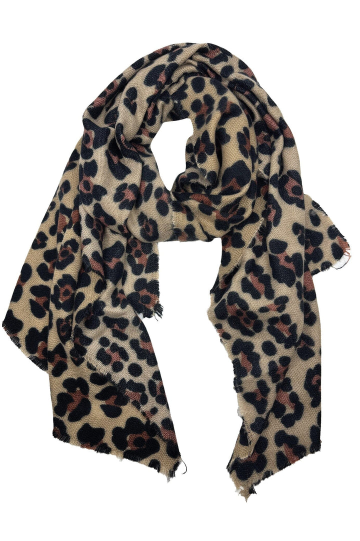 Safiya Animal Print Scarf Black Scarves