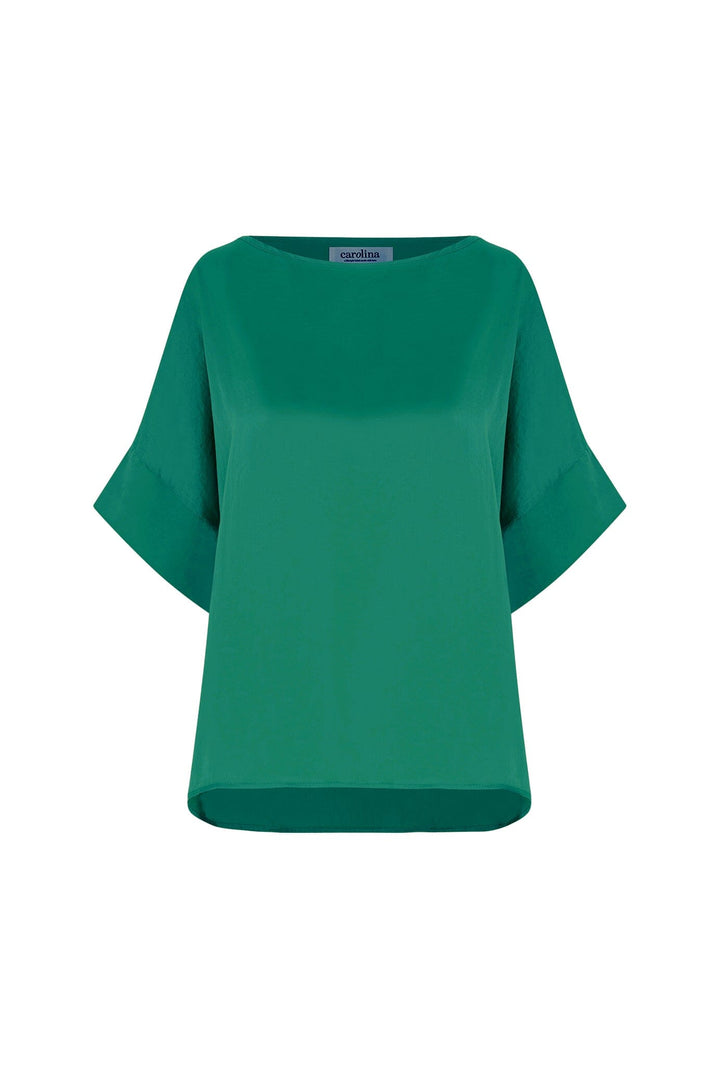 Bianca Short Sleeve Top Emerald Tops