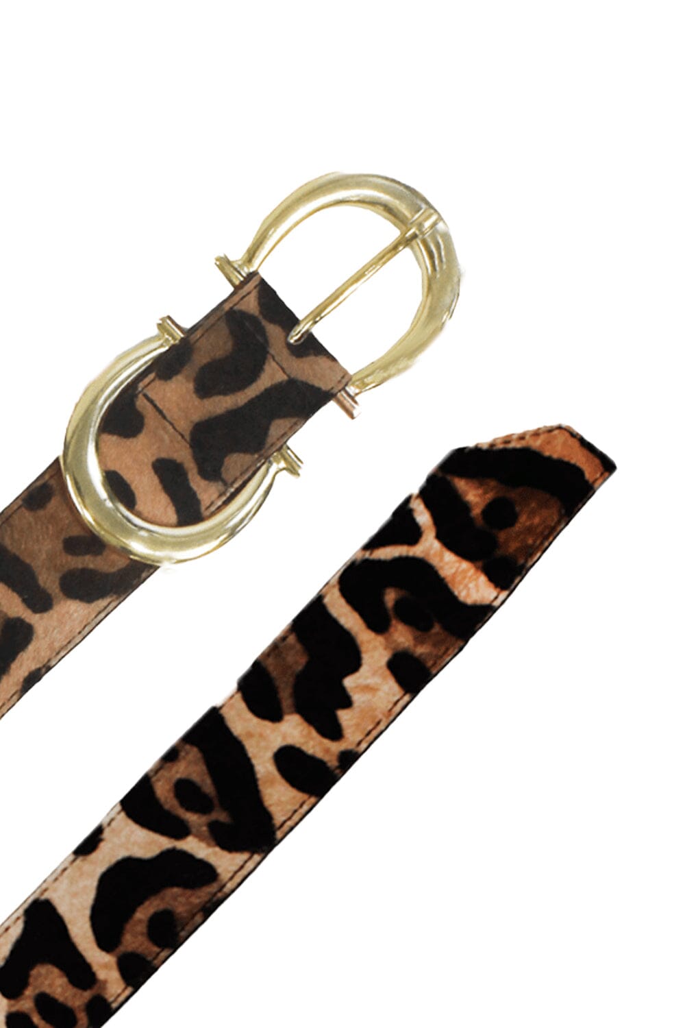 Ivy Double Buckle Belt Leopard Print Belts