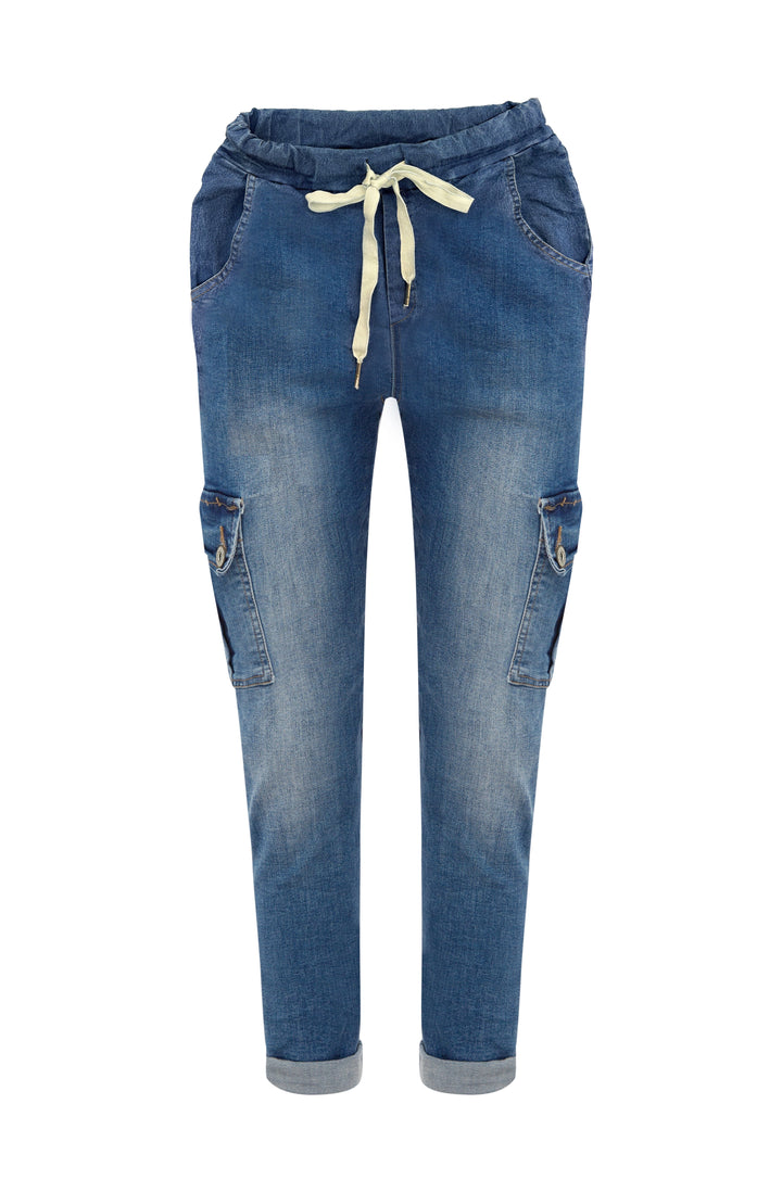 Lillian Blue Denim Jogger Pants