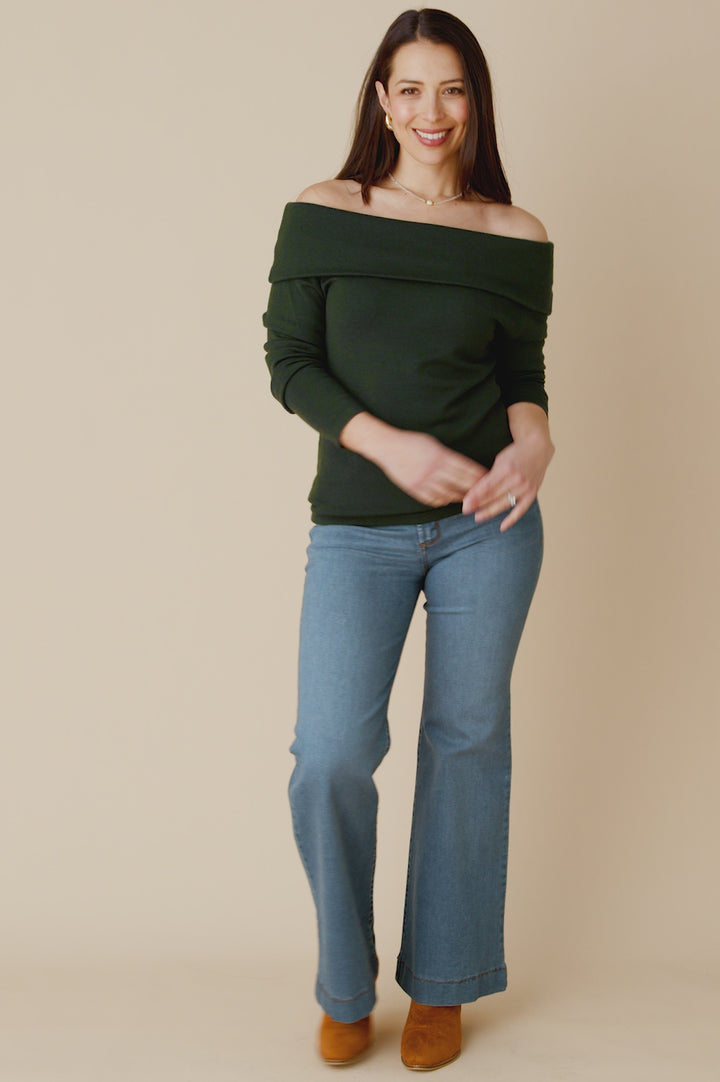 Megan Long Sleeve Top Forest Green product video from Carolina