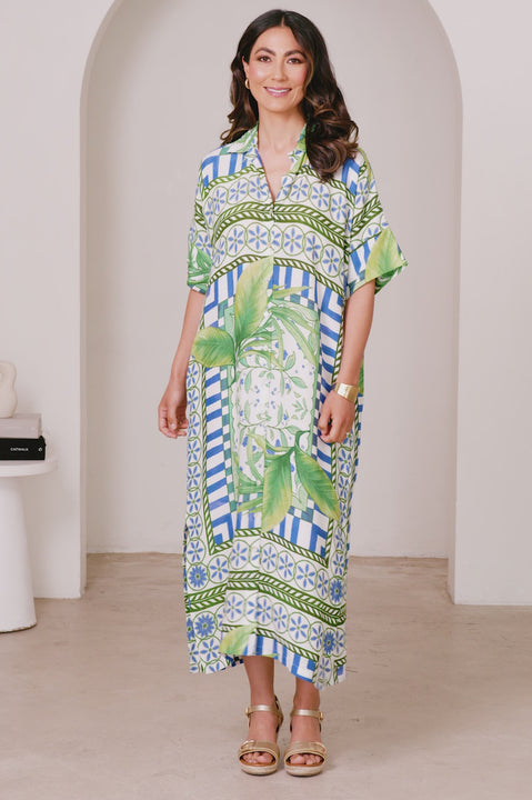 Tonya Tunic Dress Emerald  product video by Carolina