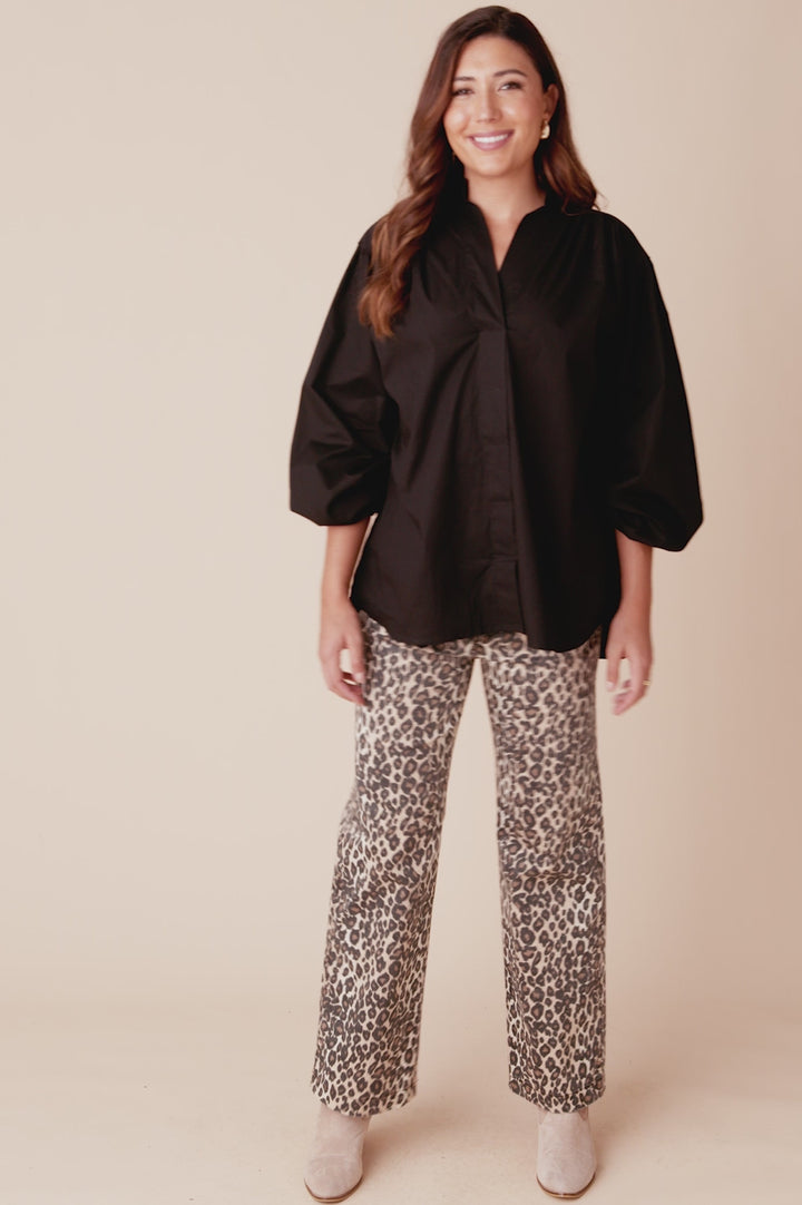 Makayla Long Sleeve Top Black product video from Carolina