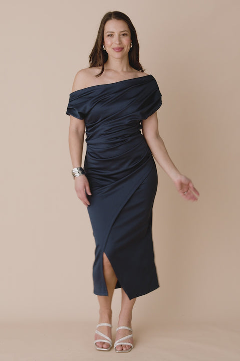 Roslyn Dress Navy product video from Carolina