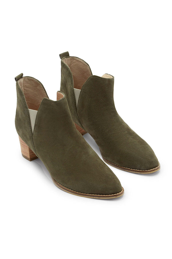 Raven Suede Boots in Olive- Pre Order Shoes