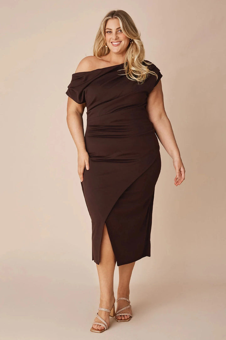 Roslyn Dress Brown - Pre Order Dress