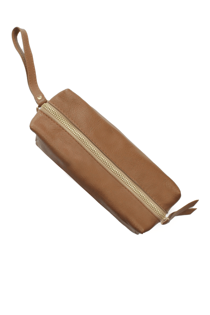 Abby Make Up Bag Tan SL Leather