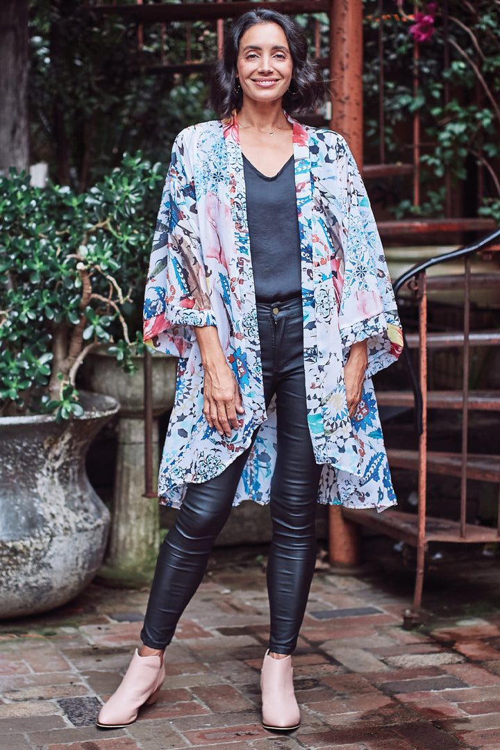 Marcellina Print Cape Capes