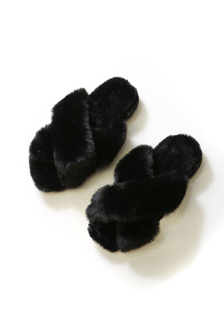 Nadia Fur Slipper in Black Shoes