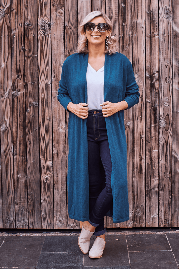 Gracelyn Cardigan Teal Knitwear