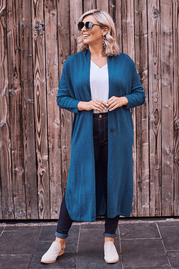 Gracelyn Cardigan Teal Knitwear