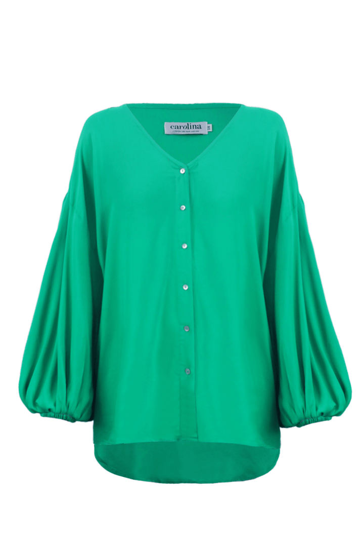 Halki V-Neck Long Sleeve Top Emerald Tops