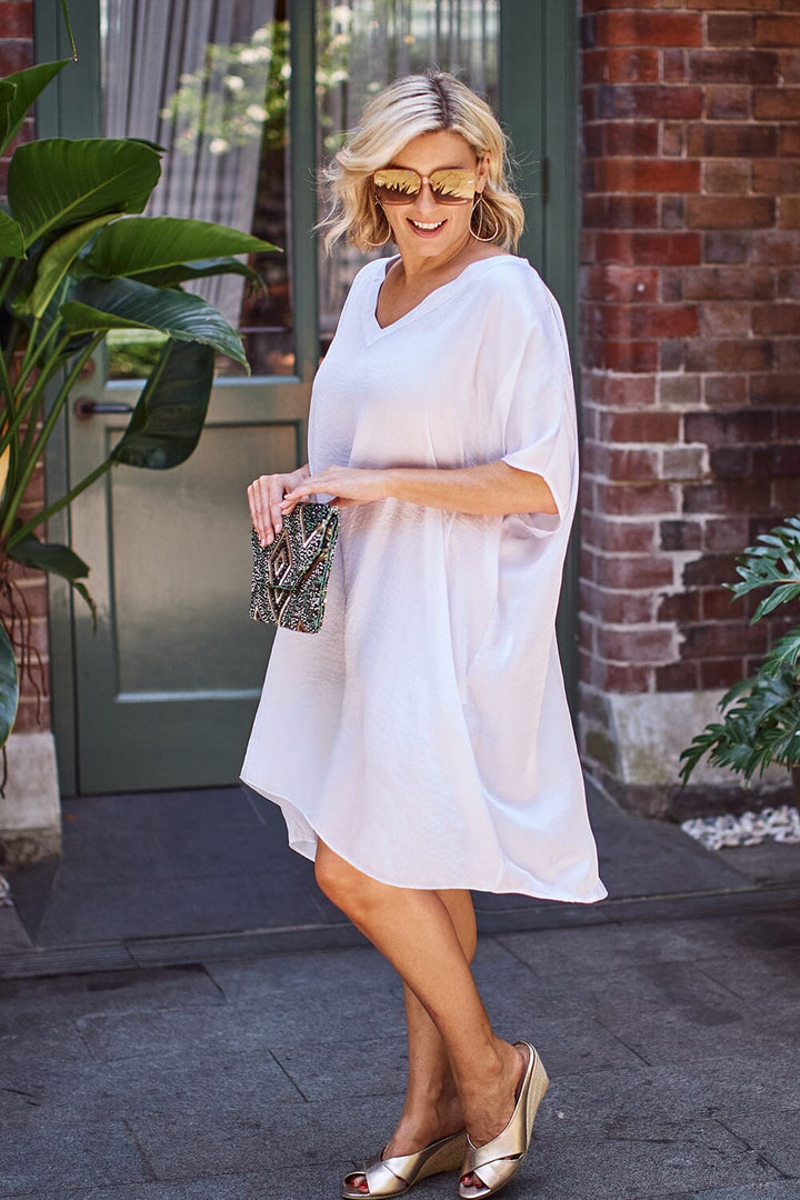 Nice Tunic White with V neck Tunics