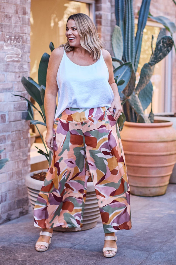 Nikki Palazzo Pants in Delia Print Pants