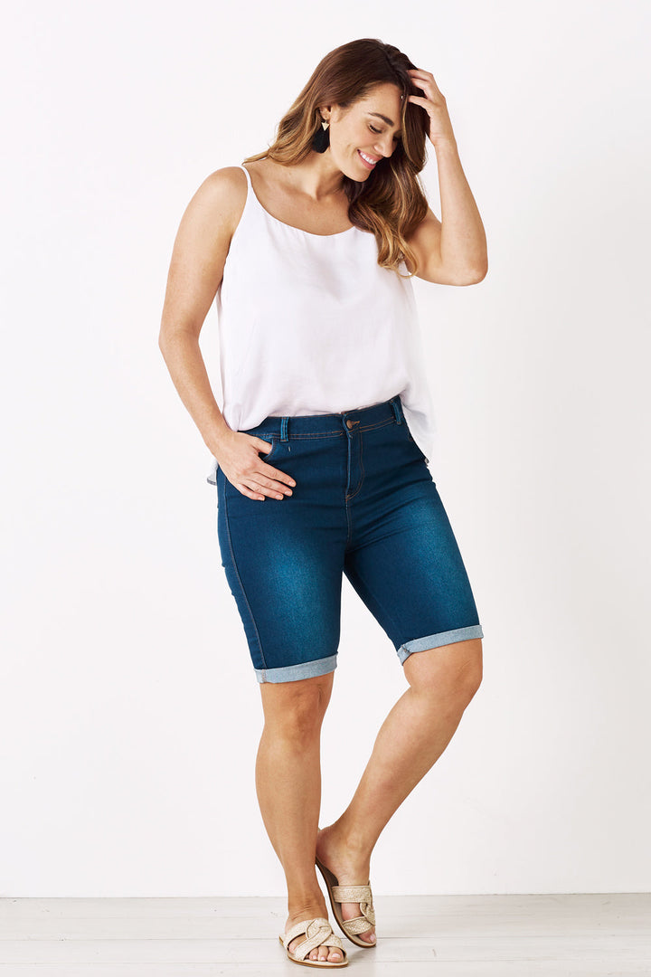 Amber Blue Denim Shorts Pants