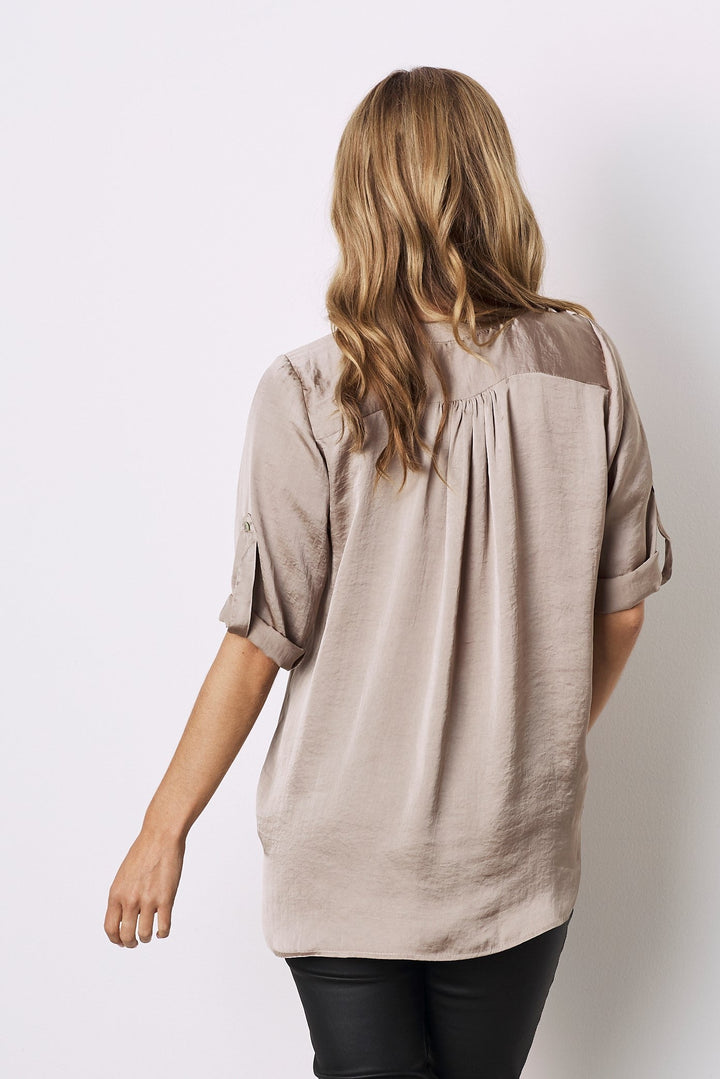 Tuscany Mid Sleeve Top Almond Tops