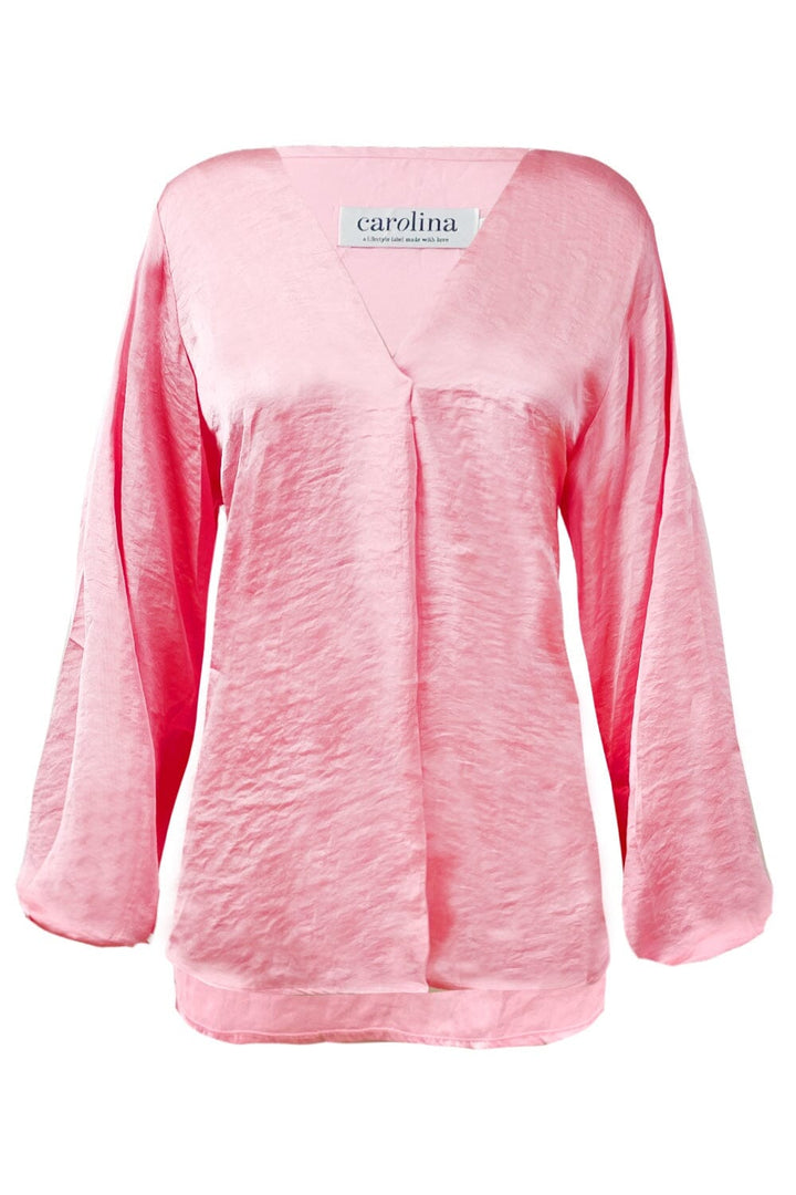 Charlotte V-Neck Long Sleeve Top Blush Tops