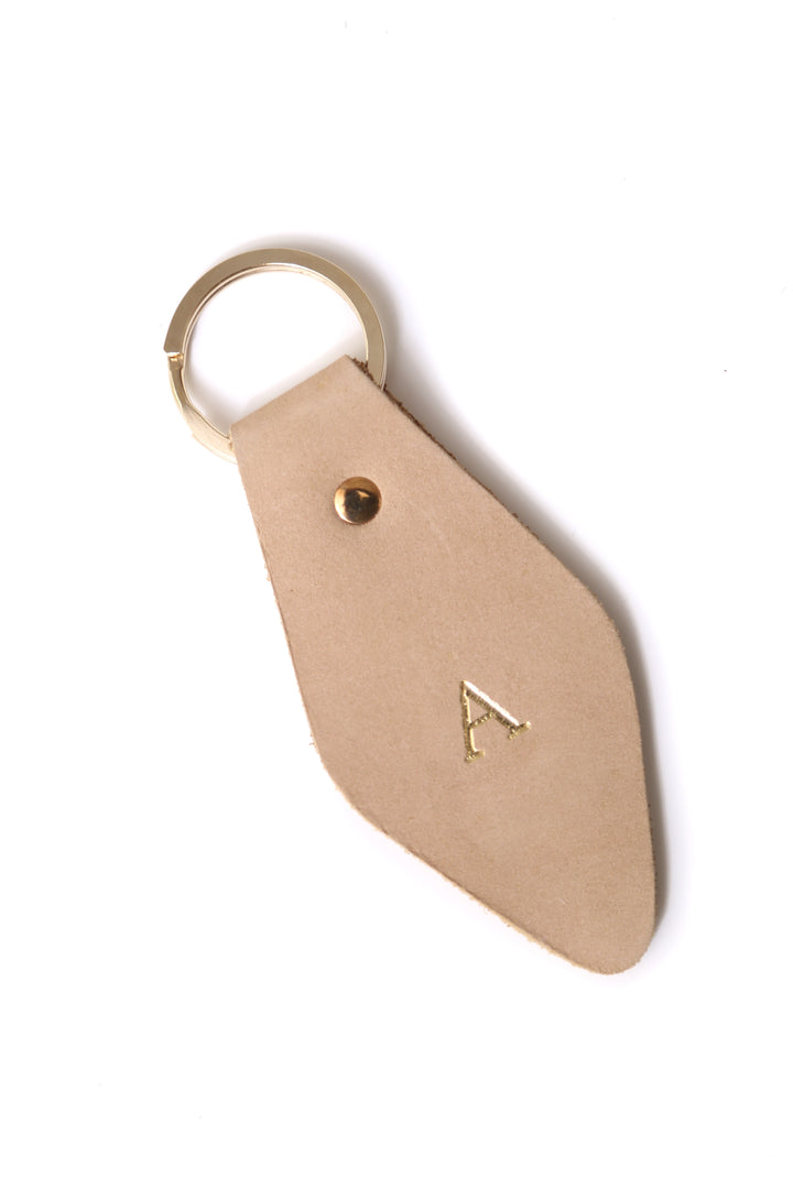 Diamond Leather Keyring Nude Keyrings & Tags