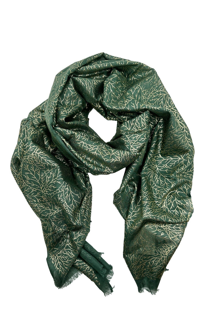 Mabel Modal Scarf Olive and Gold Scarves