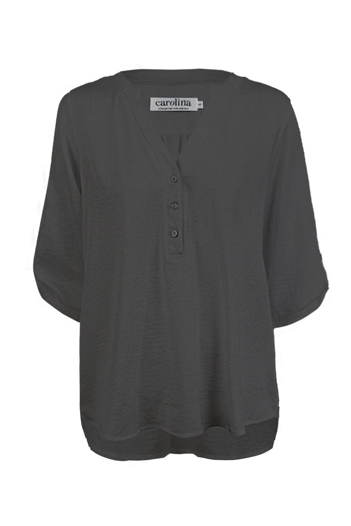 Tuscany Mid Sleeve Top Black Tops