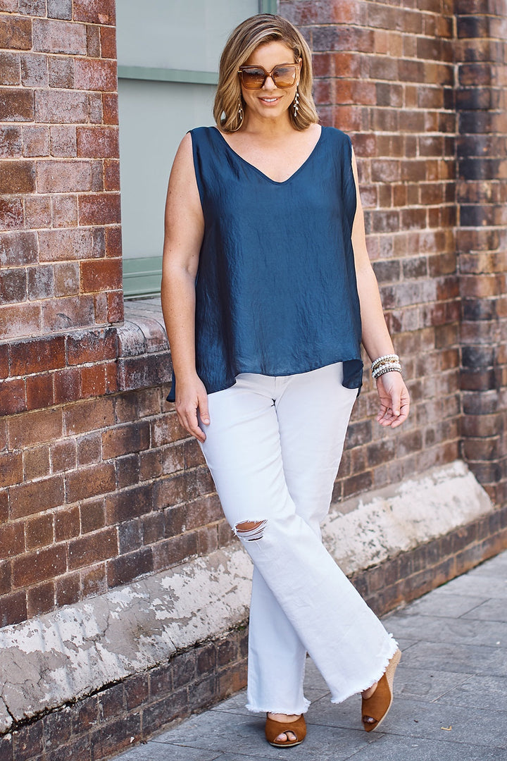 Sleeveless Navy Top 